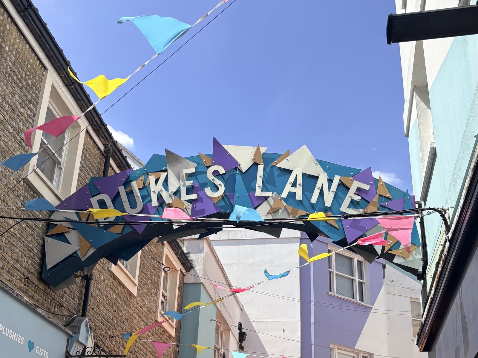 The painted sign over Duke's Lane