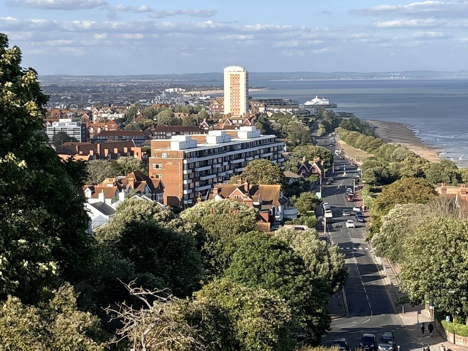 Eastbourne and the sea from the Downs above the town
