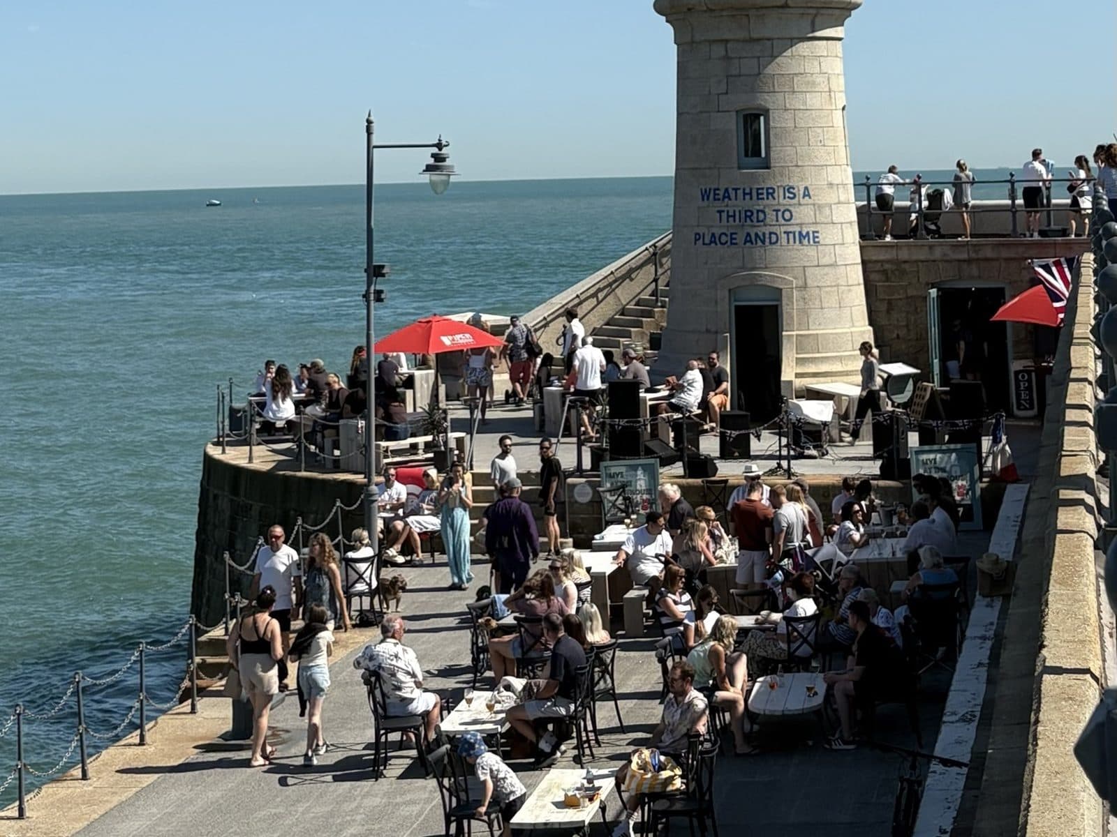 The lighthouse at the end of the Harbour Arm