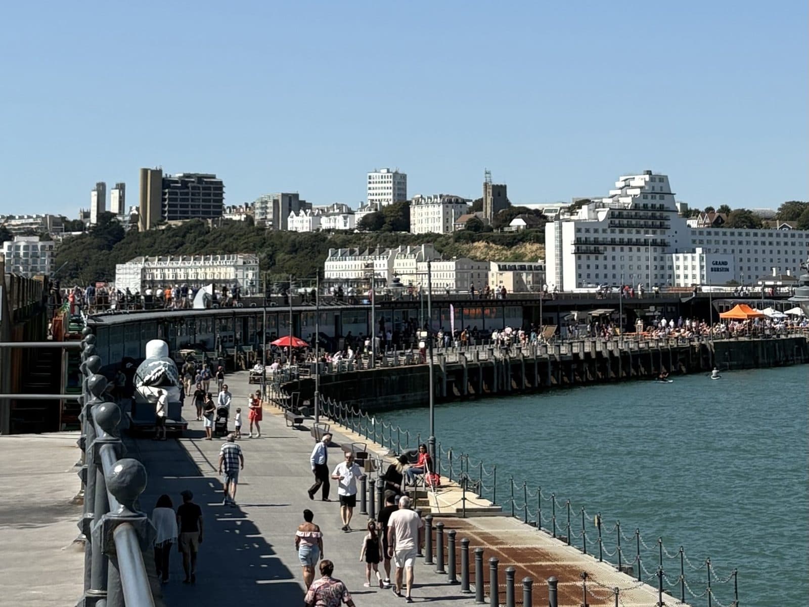 Looking back along the Harbour Arm to Folkestone