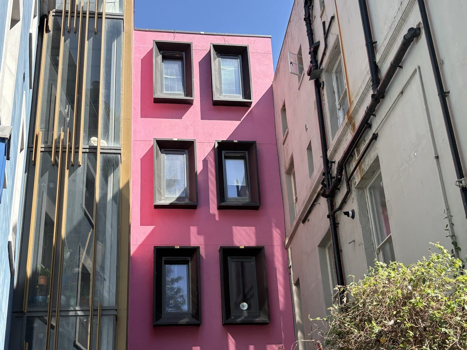 A pink-painted house in the Creative Quarter