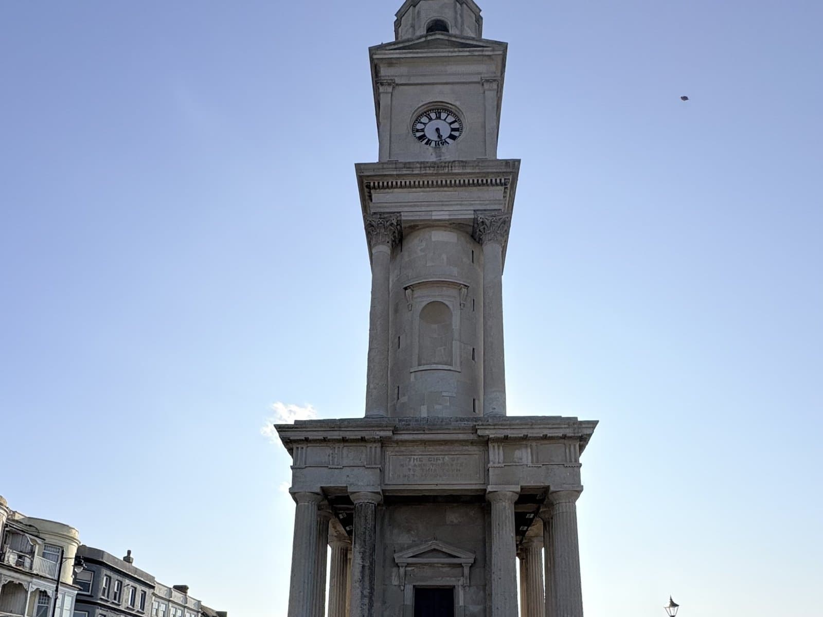 The Victorian clock tower on Herne Bay's seafront