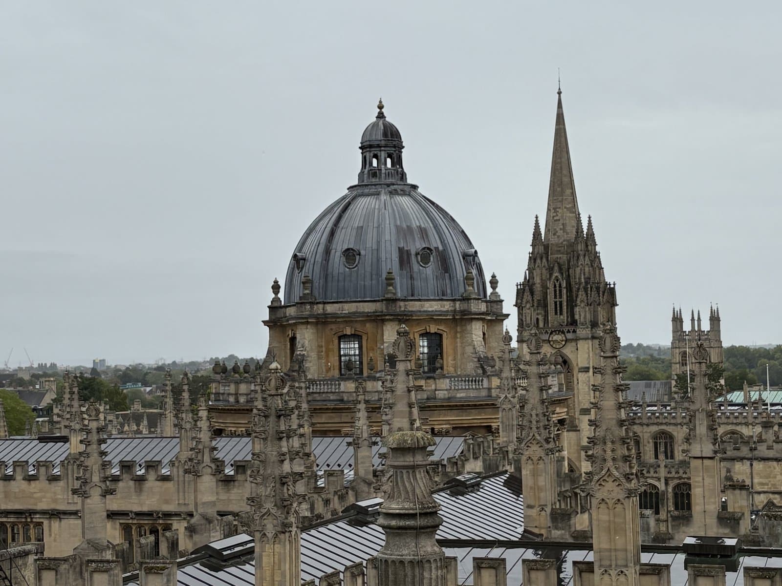 The dome of the Radcliffe Camera among Oxford's spires