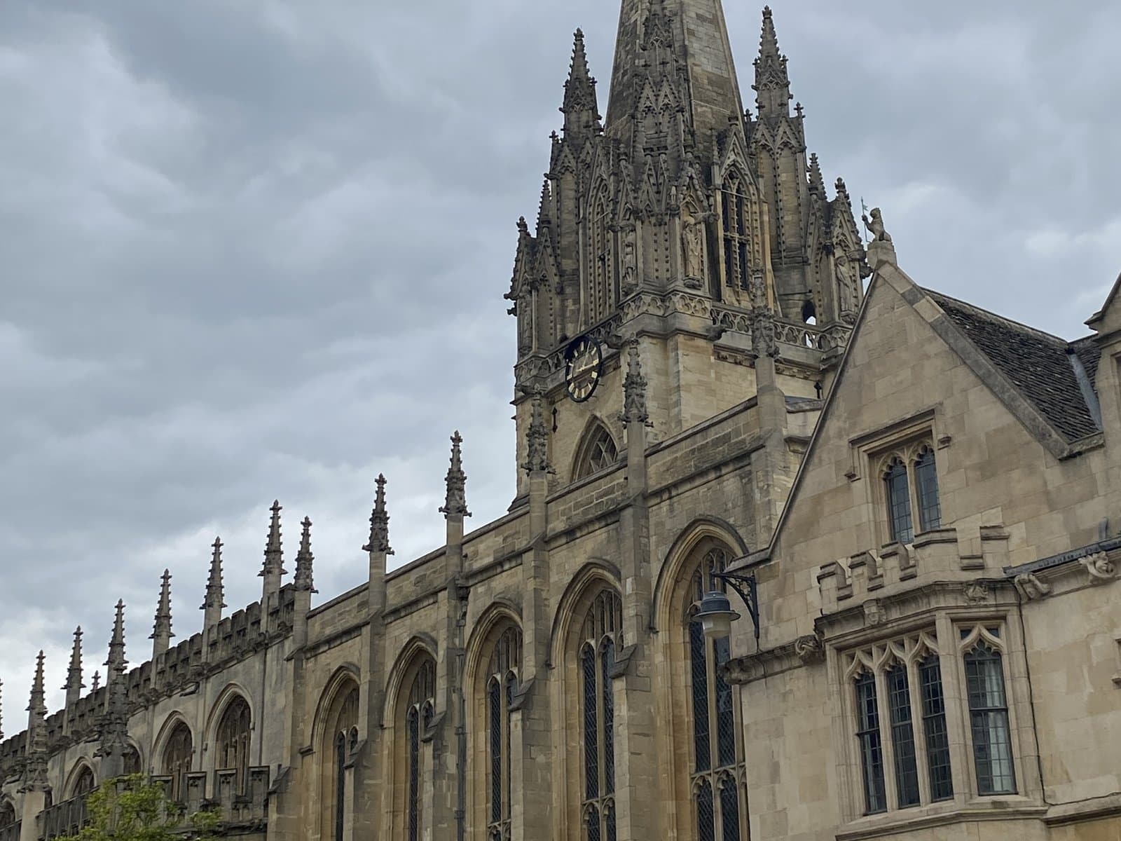 The spire of St Mary the Virgin over Radcliffe Square