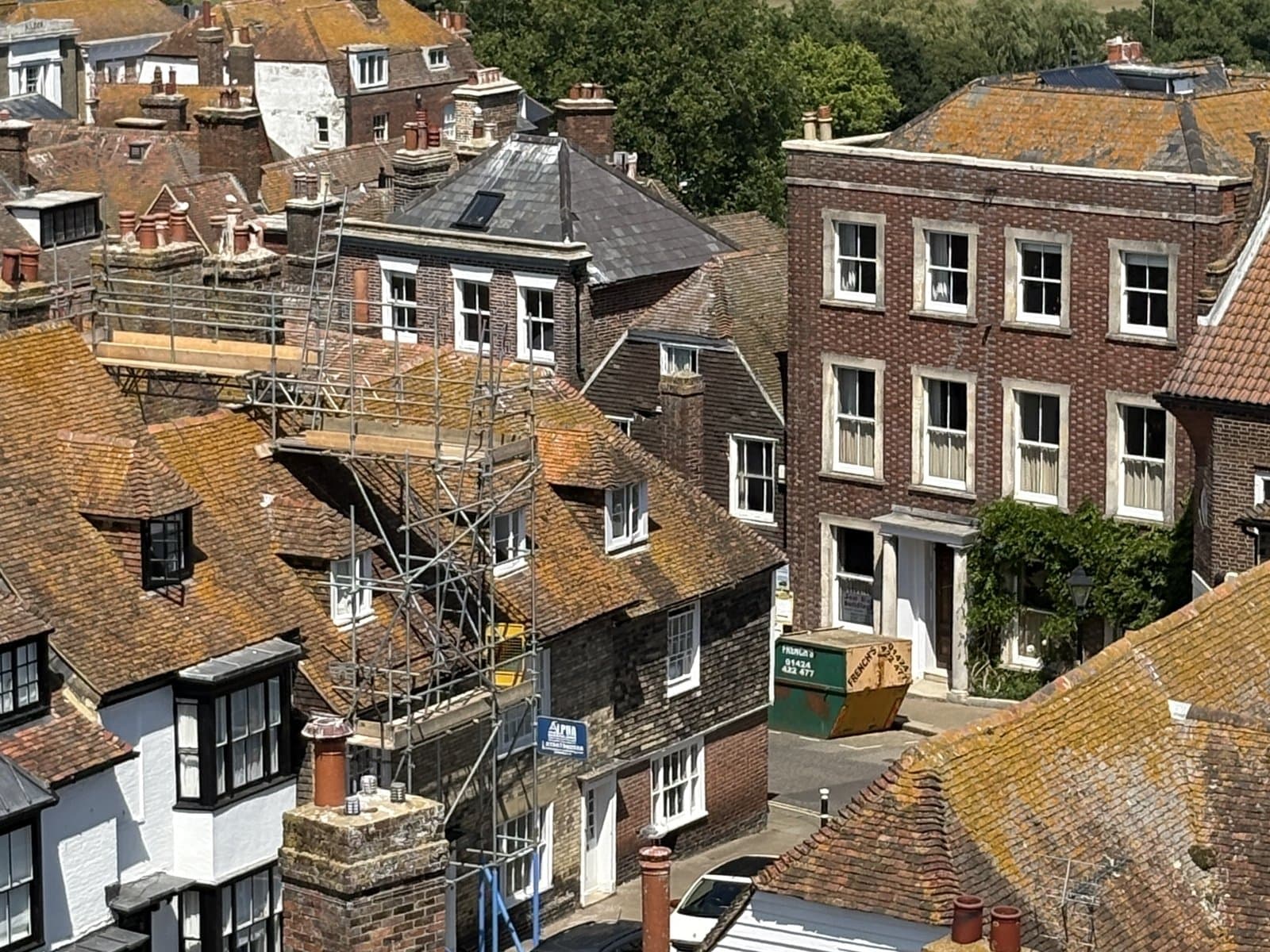 Rye's old streets from the top of the church tower