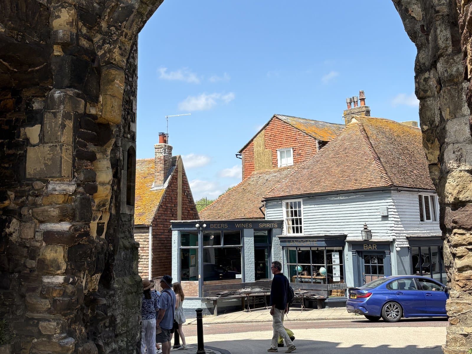 Looking out through the Landgate arch