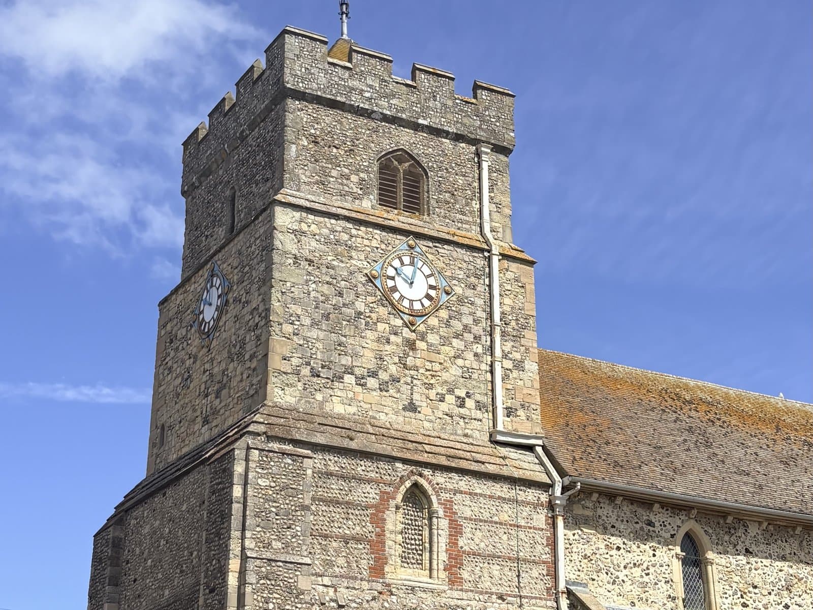 The flint tower of St Leonard's Church, Seaford